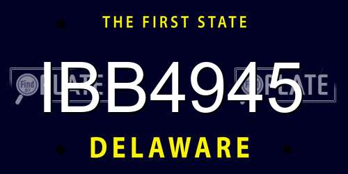 IBB4945 Delaware License Plate