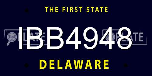 IBB4948 Delaware License Plate