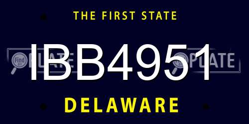 IBB4951 Delaware License Plate