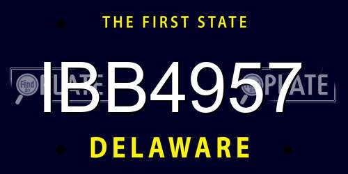 IBB4957 Delaware License Plate