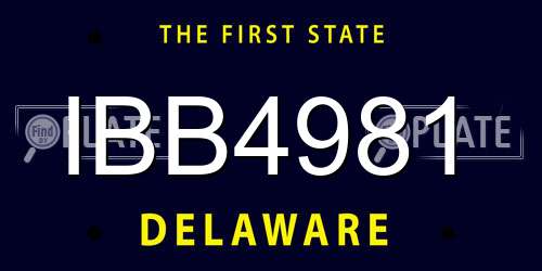 IBB4981 Delaware License Plate