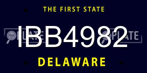IBB4982 Delaware License Plate