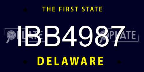 IBB4987 Delaware License Plate