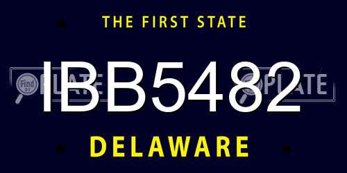 IBB5482 Delaware License Plate