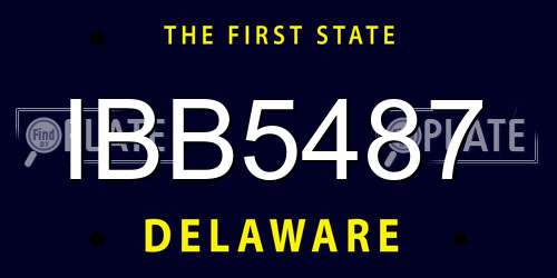 IBB5487 Delaware License Plate