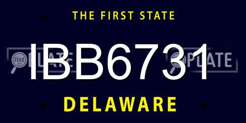 IBB6731 Delaware License Plate