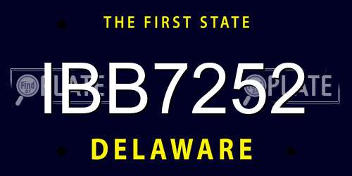 IBB7252 Delaware License Plate