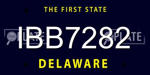 IBB7282 Delaware License Plate