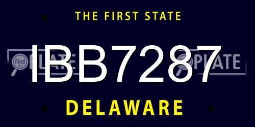 IBB7287 Delaware License Plate