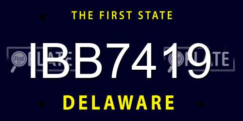 IBB7419 Delaware License Plate