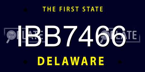 IBB7466 Delaware License Plate