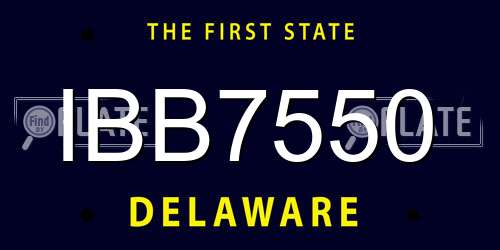 IBB7550 Delaware License Plate