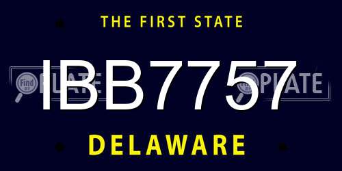 IBB7757 Delaware License Plate