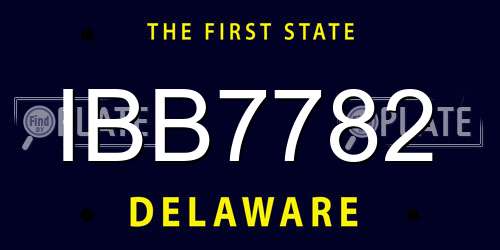 IBB7782 Delaware License Plate