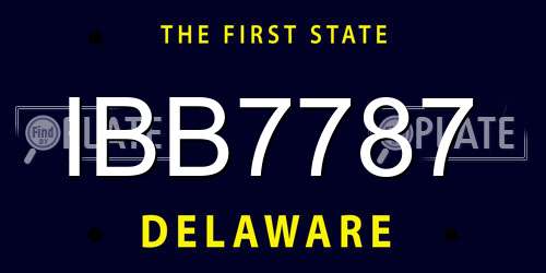 IBB7787 Delaware License Plate