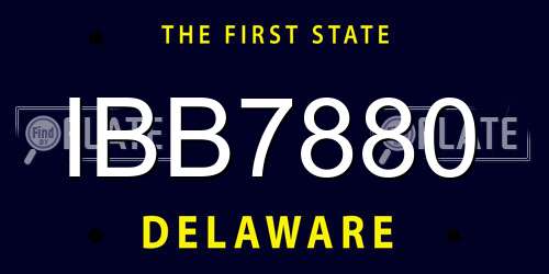 IBB7880 Delaware License Plate