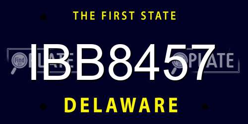 IBB8457 Delaware License Plate