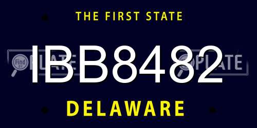 IBB8482 Delaware License Plate