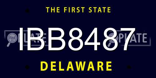 IBB8487 Delaware License Plate