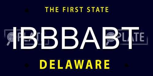 IBBBABT Delaware License Plate