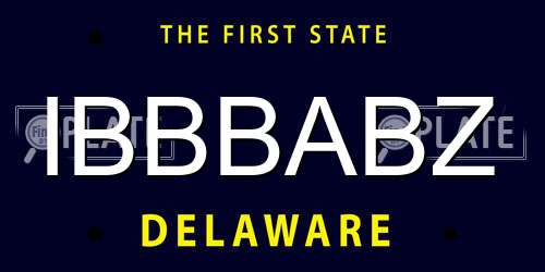 IBBBABZ Delaware License Plate