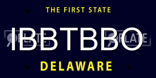 IBBTBBO Delaware License Plate