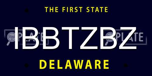 IBBTZBZ Delaware License Plate