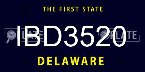 IBD3520 Delaware License Plate
