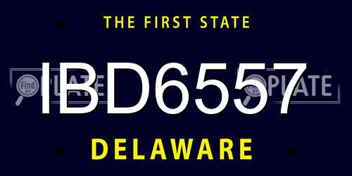 IBD6557 Delaware License Plate