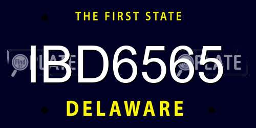 IBD6565 Delaware License Plate