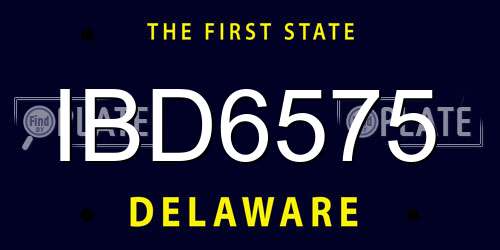 IBD6575 Delaware License Plate