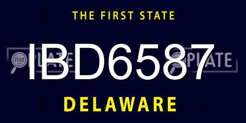 IBD6587 Delaware License Plate