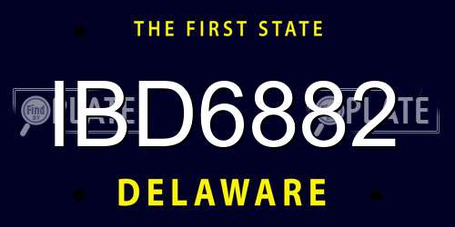 IBD6882 Delaware License Plate