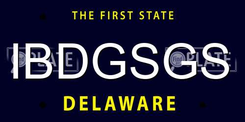 IBDGSGS Delaware License Plate