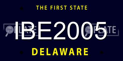 IBE2005 Delaware License Plate