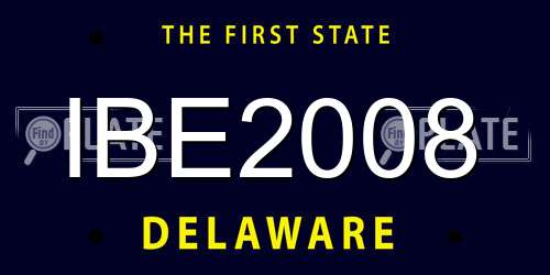 IBE2008 Delaware License Plate