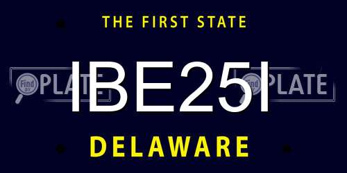 IBE25I Delaware License Plate