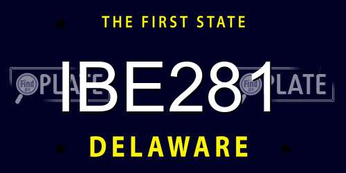 IBE281 Delaware License Plate