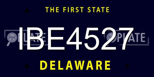 IBE4527 Delaware License Plate