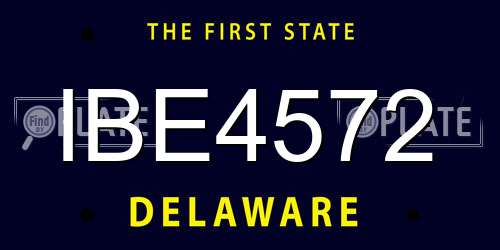 IBE4572 Delaware License Plate