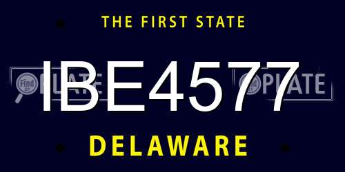 IBE4577 Delaware License Plate