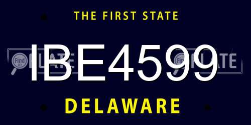 IBE4599 Delaware License Plate