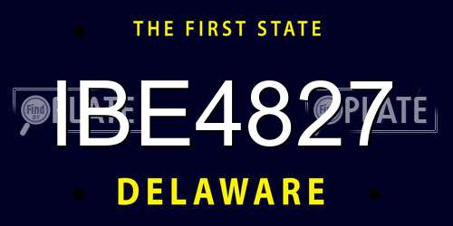 IBE4827 Delaware License Plate