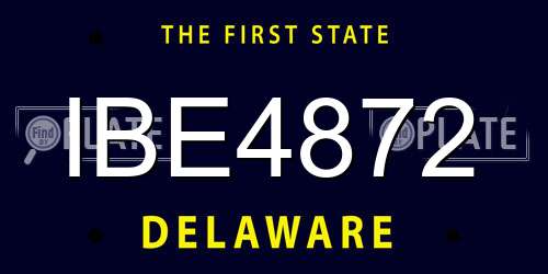 IBE4872 Delaware License Plate