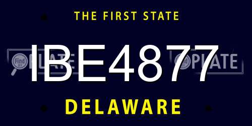 IBE4877 Delaware License Plate