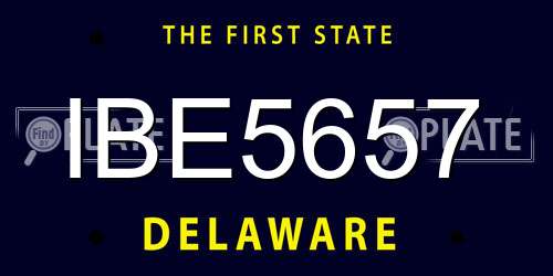 IBE5657 Delaware License Plate
