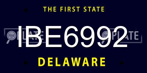 IBE6992 Delaware License Plate
