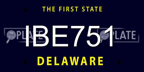 IBE751 Delaware License Plate