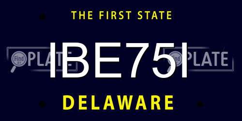 IBE75I Delaware License Plate