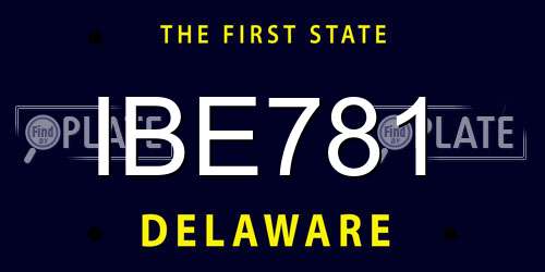 IBE781 Delaware License Plate